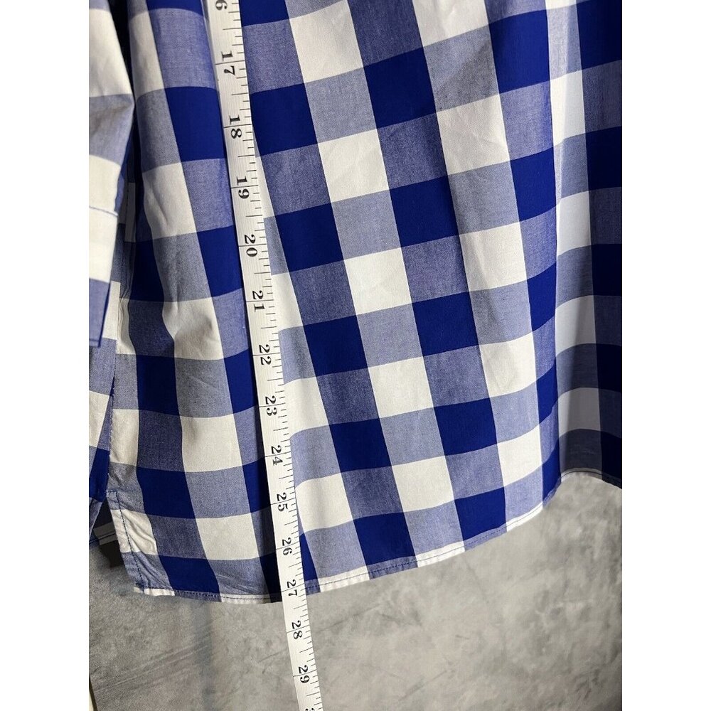 Tyler Boe Size XL Jenny Top Pleated Puff Sleeve Blue Gingham Plaid Cottagecore - Picture 10 of 14